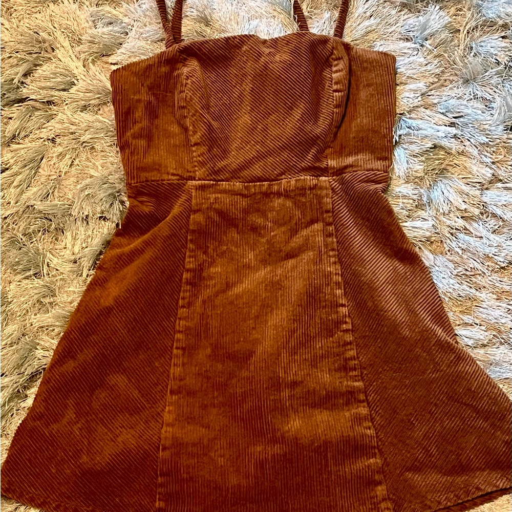 Corduroy Fitted Flare Dress